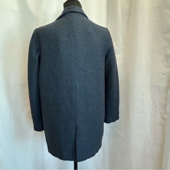 Zara navy blue knit open front blazer pockets Sz S - Picture 3 of 9